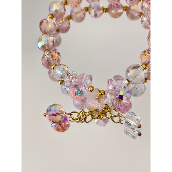 Pink Swarovski Beaded Charm Bracelet - Picture 5 of 12